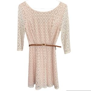 NWOT Lily Rose Cream Lace Dress Women’s Size Medium